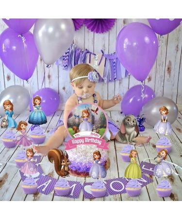 37pcs Sofia Birthday Party Supplies for Princess Theme Birthday Decorations include Cake Topper and Cupcake Toppers Sets - Buy Online on GoSupps.com