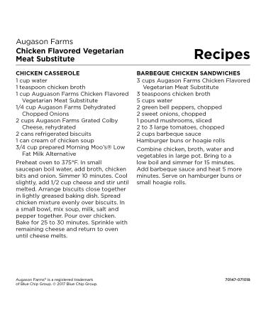 Augason Farms 5-70147 Blue Large Chicken Flavored Vegetarian Meat Substitute - Buy Online on GoSupps.com