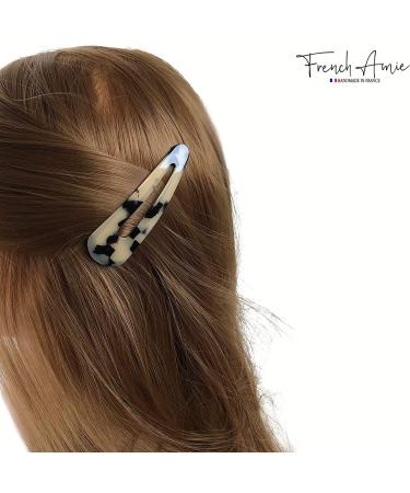 French Amie Clic Clac White Tokyo Large Handmade Celluloid Hair Clips Set - Strong Hold Barrettes for Girls and Women | Handmade in France - Buy Online on GoSupps.com