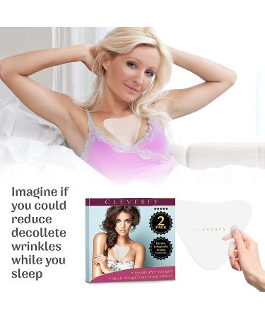Cleverfy Silicone V-Shape Chest Wrinkle Pads (2 Pack) - Anti Wrinkle Decollete Pad for Chest Wrinkle Prevention and Smoother Skin - Buy Online on GoSupps.com