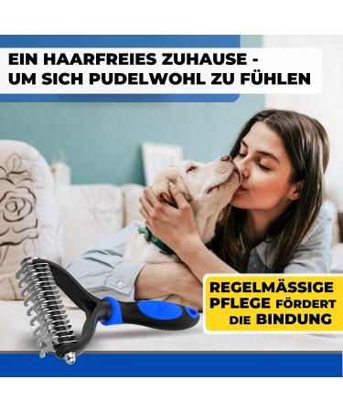 Decendo Subfell Brush for Dogs & Cats - Perfect for Medium to Long Hair | Knotting Prevention & Easy Grooming | Undercoat Brush M-L in Blue - Buy Online on GoSupps.com