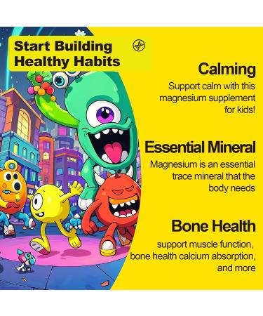 Kids Calm Magnesium Gummies for Relaxation& Claming Orange Flavor 60 Count - Buy Online on GoSupps.com
