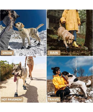 Hcpet Heat Resistant Dog Boots | Breathable Paw Protectors for Hot Pavement | Reflective Straps | Rubber Soles for Hiking | 6 Size Options | Black | 4pcs - Buy Online on GoSupps.com