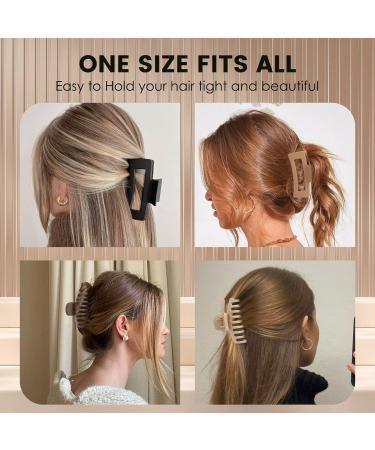 Zou.rena Hair Claw Clips for Women & Girls - 8-Piece Set Perfect for Short Thin & Long Thick Hair 3.35-3.5 Inches Strong Hold Neutral Colors - Buy Online on GoSupps.com