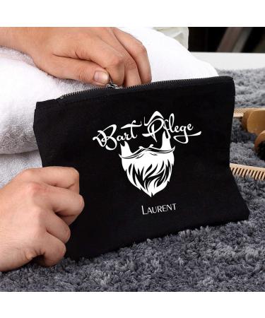 Herz & Heim Men's Cosmetic Bag for Beard Care - Personalized Black Medium Bag for Bearded Men - Buy Online on GoSupps.com