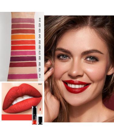Matte Lipstick Red Lipstick Smooth Waterproof Highly Pigmented Velvet Lipstick Lip Gloss Full-Coverage Lip Color Lipsticks Professional Lipstick Cosmetics Make Up Gifts (#06) - Buy Online on GoSupps.com