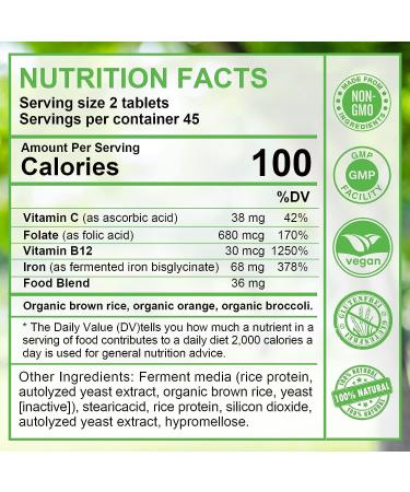 ORGMAX Multivitamin with Iron 68mg Supplement | Energy Support | High Potency | Vegan | 90 Tablets - Buy Online on GoSupps.com