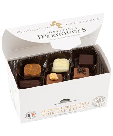 Chevaliers d'Argouges - Assortment of chocolates black, milk, white - Ballotin tasting - 175g