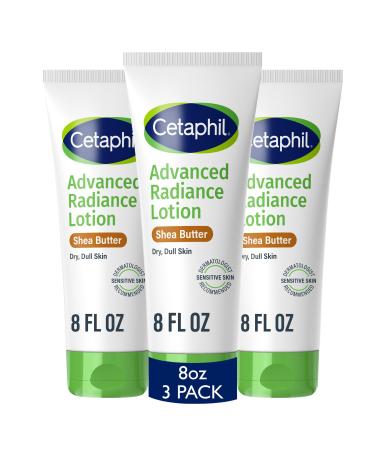 Cetaphil Body Lotion Advanced Radiance Lotion with Shea Butter for Dry Sensitive Skin 8 oz Pack of 3 Fragrance Free Hypoallergenic Non-Comedogenic NEW 8oz Pack of 3