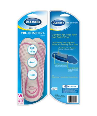 Dr. Scholl's Tri-Comfort Insoles - for Heel, Arch Support and Ball of Foot with Targeted Cushioning (for Women's 6-10)