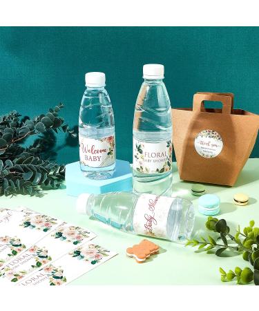 24 Pink Floral Baby Shower Water Bottle Labels - 3 Styles, Waterproof & Stylish Baby Girl Party Decorations - Buy Online on GoSupps.com