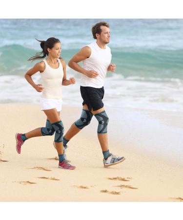 Vigo Sports Ankle Bandage Set - 2 Compression Supports for Joint Pain & Heel Spur Relief | Ergonomic Blue XL | 7 Zones for Optimal Stability - Buy Online on GoSupps.com