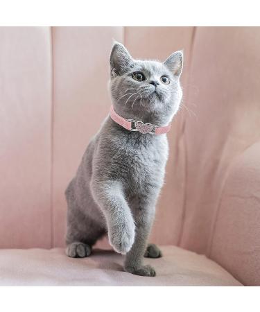 Shop Cobee Bling Heart Cat Neck Band - Adjustable Rhinestone Pet Collar with Bell for Small Cats & Dogs - Pink/Black - Buy Online on GoSupps.com