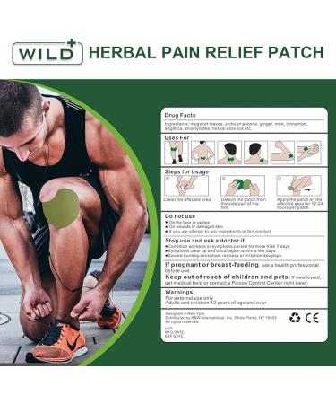 WILD+ Knee Pain Relief Patches 40pcs Heat Patches for Knee Natural Knee Patches for Pain Relief Bone on Bone Herbal Plaster Pain Patches for Long Lasting Relief Back Joint Back Neck Shoulder - Buy Online on GoSupps.com
