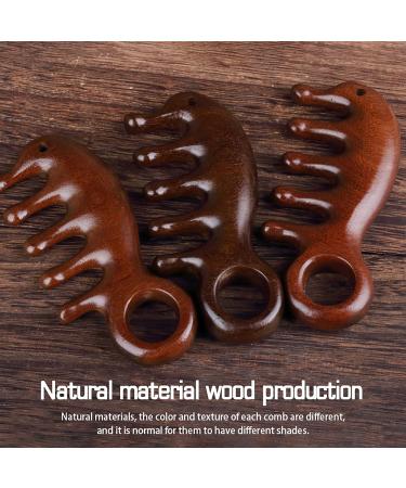 Buy Natural Sandalwood Ring-Meridian Massage Comb | 5-Tooth Acupressure Tool for Women | Head Massage Essential - Buy Online on GoSupps.com
