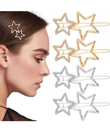 OIIKI Star Hair Clips Pins 8pcs  Star Hair Barrettes Elegant Metal Hair Clips Rhinestone Hairpin  Silver Golden Hollow Geometric Hair Pins for Women Girls Hair Styling Accessories 8pcs silver golden star hair clips - Buy Online on GoSupps.com