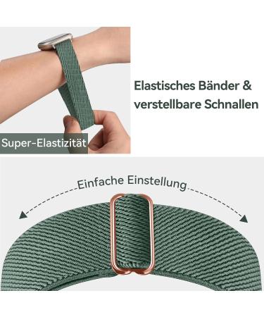 ZPOLY 8-Piece Soft Elastic Bracelet Set for Fitbit Versa 4 3 & Sense 2 - Stylish Replacement Bands in Starlight Pine Needle Green Smoke Violet Blue Gray Arrowhead Leopard Brown - Buy Online on GoSupps.com