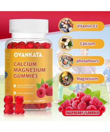 OVANKATA Calcium Magnesium Gummies 300mg | High Absorption | Bone & Muscle Support | Vegan | 60 Gummies - Buy Online on GoSupps.com