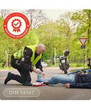 Purahelp 2024 Motorcycle First Aid Kit - DIN 13167 & StVO Compliant | Compact & Includes Ventilation Towel - Buy Online on GoSupps.com