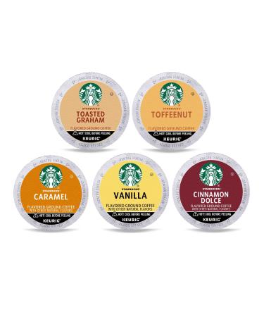 Starbucks K-Cup Coffee PodsFlavored CoffeeVariety Pack for Keurig BrewersNaturally Flavored100% Arabica1 box (40 pods total) Flavored Variety Pack 40 Count (Pack of 1)