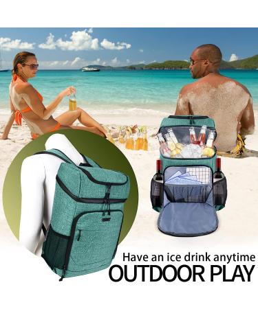 Baglher Cooler Backpack 30 Cans - Lightweight Insulated Leak-Proof Cooler for Lunch, Picnic, Hiking - Green - Buy Online on GoSupps.com
