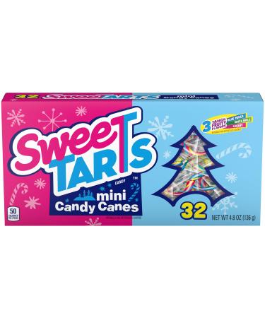 SweeTarts Mini Holiday Candy Canes Holiday Candy Christmas Stocking Stuffers for Kids 4.8 oz Box 32 Count (Pack of 1)