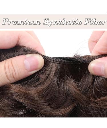 Silk-Co Hair Part with Rubber Band - Wavy Soft Dutt Hair Extensions Messy Bun Updos - 45g Medium Brown & Red-Brown - Buy Online on GoSupps.com