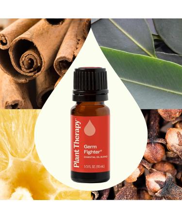 Plant Therapy Germ Fighter Essential Oil Blend Pure Natural Aromatherapy for Diffusion & Topical Use DIY Multi-Surface Cleaner Hand Cleanser Home or Office Use Therapeutic Grade 10 mL (1/3 oz) - Buy Online on GoSupps.com