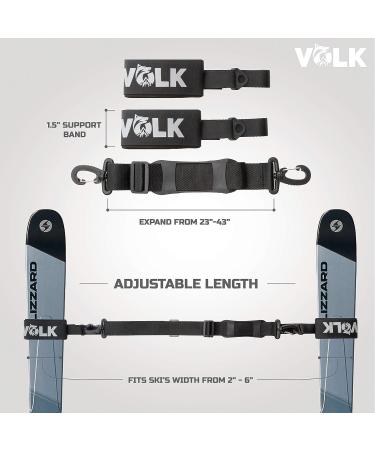Volk Ski Strap and Pole Carrier - 2 Sets per Pack | Easy Ski Gear Transportation | Adjustable and Comfortable Accessory - Buy Online on GoSupps.com