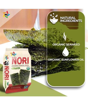 Organic Sweet 'N Spicy KIMNORI Seasoned Seaweed Snacks Sheets - 12 Individual Packs (4g each) | Premium Roasted Crispy Laver Kim Nori | 100% Natural & Delicious - Buy Online on GoSupps.com