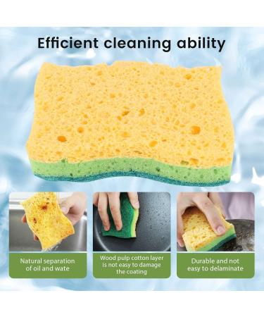 qazaa Non-Scratch Cellulose Household Kitchen Sponges Dishes Sponge 5 Packages Multi-Use Dish Scrubber Sponge for Household - Buy Online on GoSupps.com