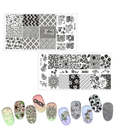 Niceneeded 5pcs Nail Art Stamps - Flower Stamping Plate Kit for DIY Nail Decoration | Perfect for Women & Girls - Buy Online on GoSupps.com