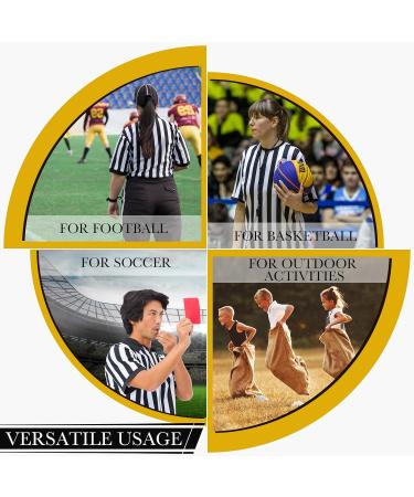 4 Pack Black White Stripe Referee Shirt Set with Whistle - Official V-Neck, Size Large - Buy Online on GoSupps.com