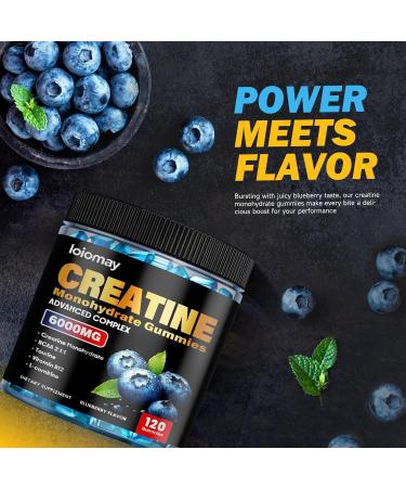 Creatine Monohydrate Gummies for Men & Women 5g Vegan Creatine Gummy with Taurine for Build Muscle Boost Energy & Strength Blueberry Flavor Chewable Sugar-Free Pre Workout Supplements 120 Count - Buy Online on GoSupps.com
