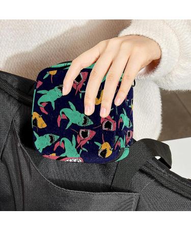 Angry Shark Sanitary Napkin Storage Bag - Sea Life Pattern Menstrual Cup Pouch - Buy Online on GoSupps.com