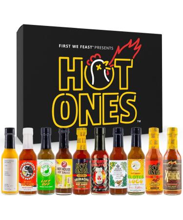 Hot Ones Hot Sauce Challenge Set  Hot Sauce Gift Made with Natural Ingredients Unique Small Batch Hot Sauce - 5 Fl Oz - Pack Of 10 - Buy Online on GoSupps.com