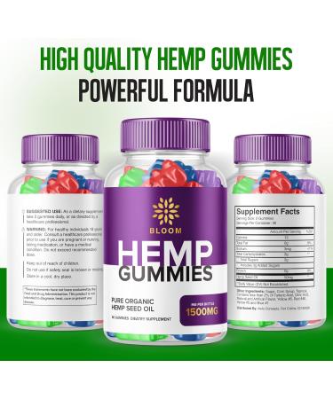 (3 Pack) Bloom Hemp Gummies - Official Formula - Bloom Gummies with Hemp Advanced Strength Performance Hemp Blend Formula Big Size Bloom Gomitas with 25mg Hemp Extract Great Taste (180 Gummies) - Buy Online on GoSupps.com