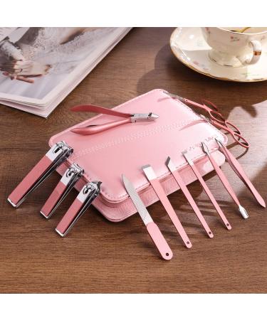 20 in 1 Professional Stainless Steel Manicure and Pedicure Set - Portable Nail Care Tools Kit with Travel Case in Pink - Buy Online on GoSupps.com