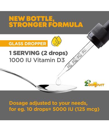 Zoomavit Baby Vitamin D Drops 1000 IU - Organic Liquid D3 for Infants, Toddlers, Kids & Adults - 2Fl Oz - Buy Online on GoSupps.com