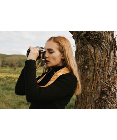 Art Tribute Spring Blossom Flowers Camera Shoulder Strap Belt - Vibrant Design Universal DSLR Strap - Mustard Flowers - Best Gift for Men & Women Photographers - Buy Online on GoSupps.com