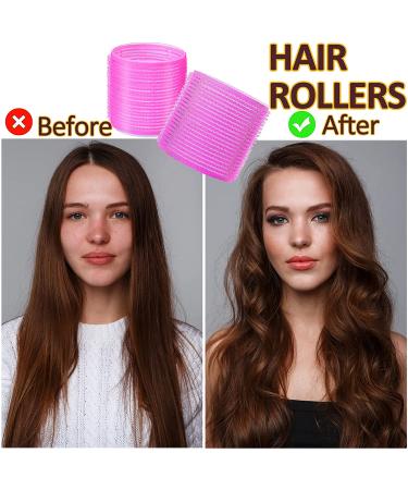 Jumbo Hair Rollers Set - 12 Pcs Self Grip Curlers for Long & Short Hair - DIY Curly Hairstyle - Heatless & Easy to Use - Colors Vary - Buy Online on GoSupps.com