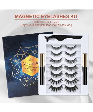 Uraqt Magnetic Eyelashes - 7 Pairs 3D False Eyelashes with Eyeliner & Tweezers | Waterproof & Reusable - Buy Online on GoSupps.com