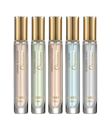 LOVERY Valentines Day Gifts For Her and Him Perfume Set Pack of 5 - Perfume Sampler Sets for Women & Men with Leather Pouch - 10ml Mini Perfume for Travel Gifts Solo Scent & Layering Fragrances Floral - Buy Online on GoSupps.com