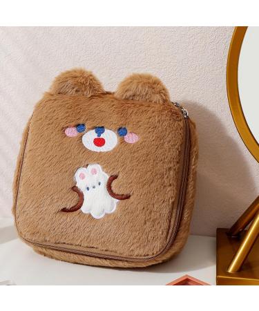 Coheali Large Capacity Coin & Cosmetic Storage Bag - Multifunctional Decorative Organizer for Menstrual Products - Portable Brown Design - Buy Online on GoSupps.com