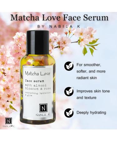 Nabila K Matcha Love Face Serum with Green Tea Organic Almond Oil and Rose Extract Water All Skin Types 2.4 fl oz - Buy Online on GoSupps.com