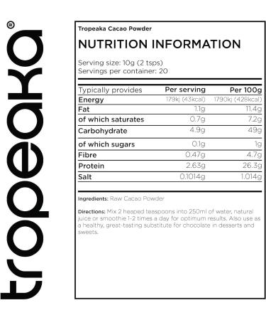 TROPEAKA Cacao Powder - Buy Online on GoSupps.com
