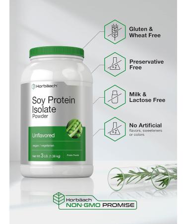 Horbäach Soy Protein Isolate Powder - 3lb Unflavored | Vegan Non-GMO Gluten Free | International Shipping - Buy Online on GoSupps.com
