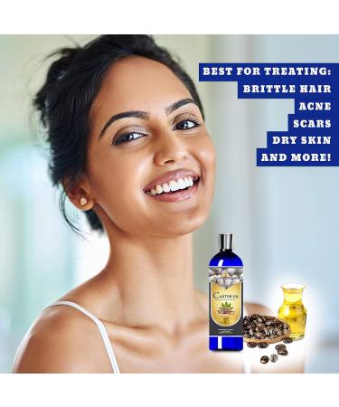 Organic Cold Pressed Castor Carrier Oil (16oz) - Bulk Wholesale Beauty Hair Growth Moisturizer for DIY Body Butter & Skin Softening - Ancient Health Remedies from India - Buy Online on GoSupps.com