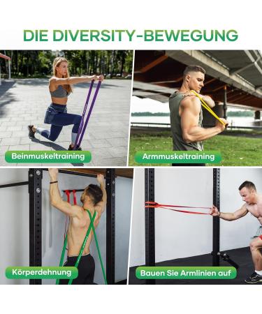 Fokky Fitness Straps Set - 5 Resistance Bands with Door Anchor Handles & Carrying Bag for CrossFit Yoga & Pilates - Strength Training in Yellow Red Black Purple & Green - Buy Online on GoSupps.com