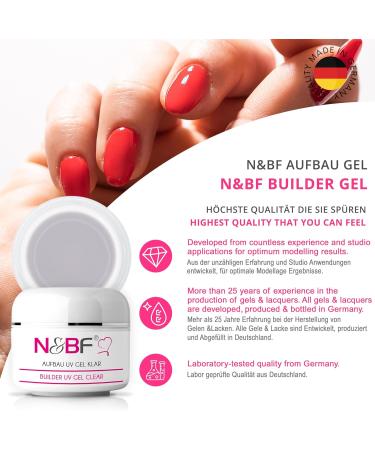 NAILSFACTORY N&BF UV building gel clear 30 ml highquality professional builder gel medium viscosity sculping gel for modeling gel nails professional nail gel acidfree and selfsmoothing - Buy Online on GoSupps.com